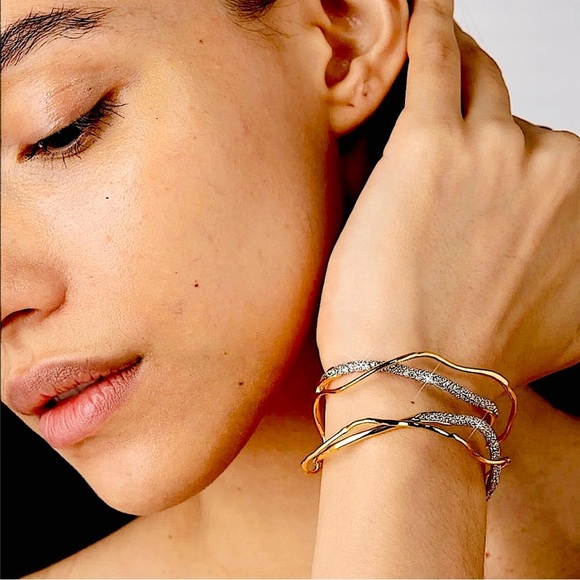 SOLD - ALEXIS BITTAR Solanales Crystal Gold Cuff - Picture 9 of 15